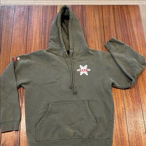 Alta Ski Olive Green Hoodie with Logo